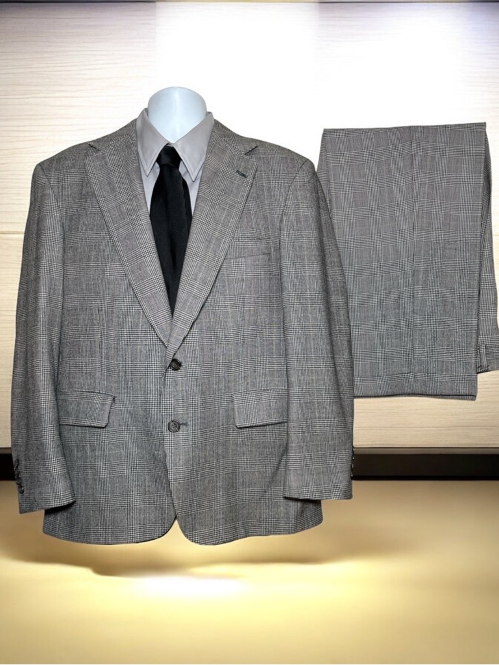 Ermenegildo Zegna Gray Glen Plaid Two-Piece Suit